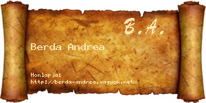 Berda Andrea névjegykártya