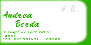 andrea berda business card